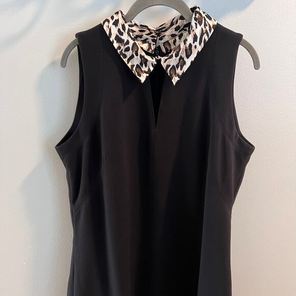 NWT White House Black Market Removable Leopard Collar Dress Size 14 - Picture 2 of 10